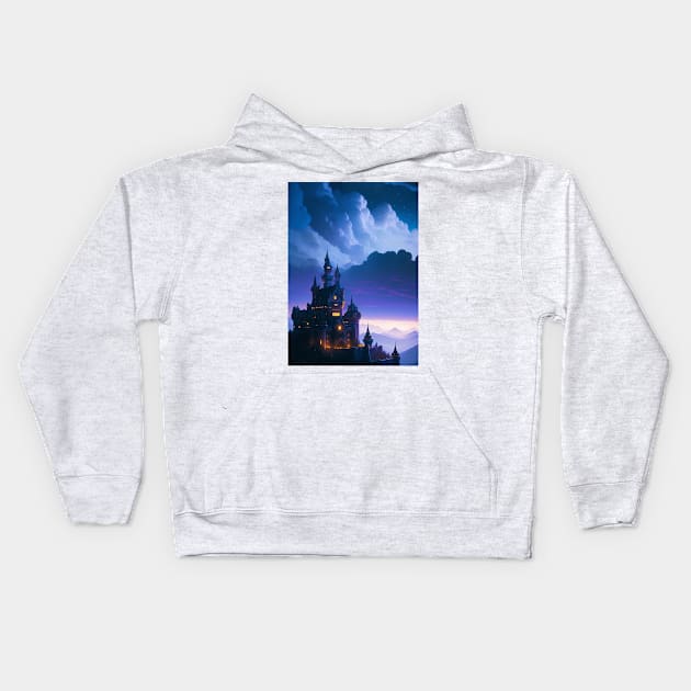 Enchanted Kingdom: The Fairy Castle in a Magical World Kids Hoodie by Fanbros_art